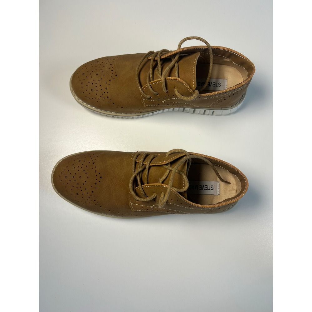 Steve Madden Kids Brown Faux Leather Lace Up Oxford Dress ShoesSz 4 unisex